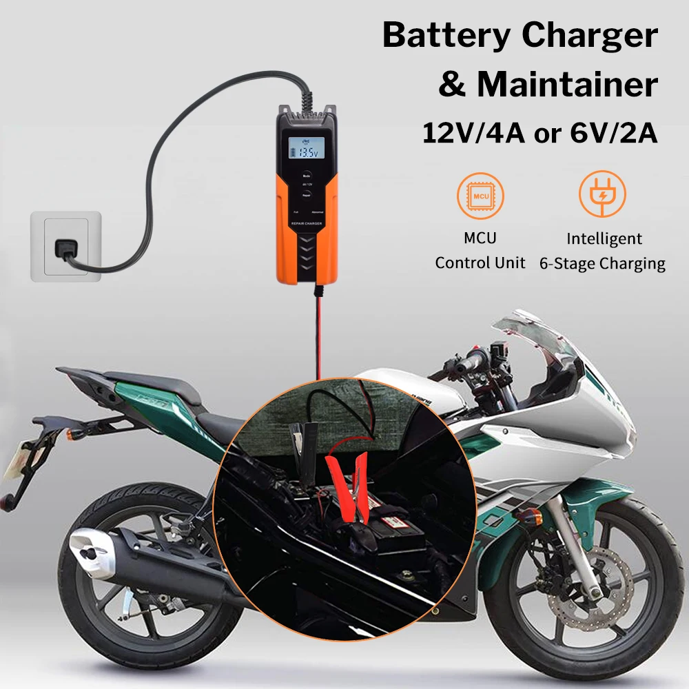 Полностью автоматическое автомобильное зарядное устройство Deelife 6 в/12 В 4A режим