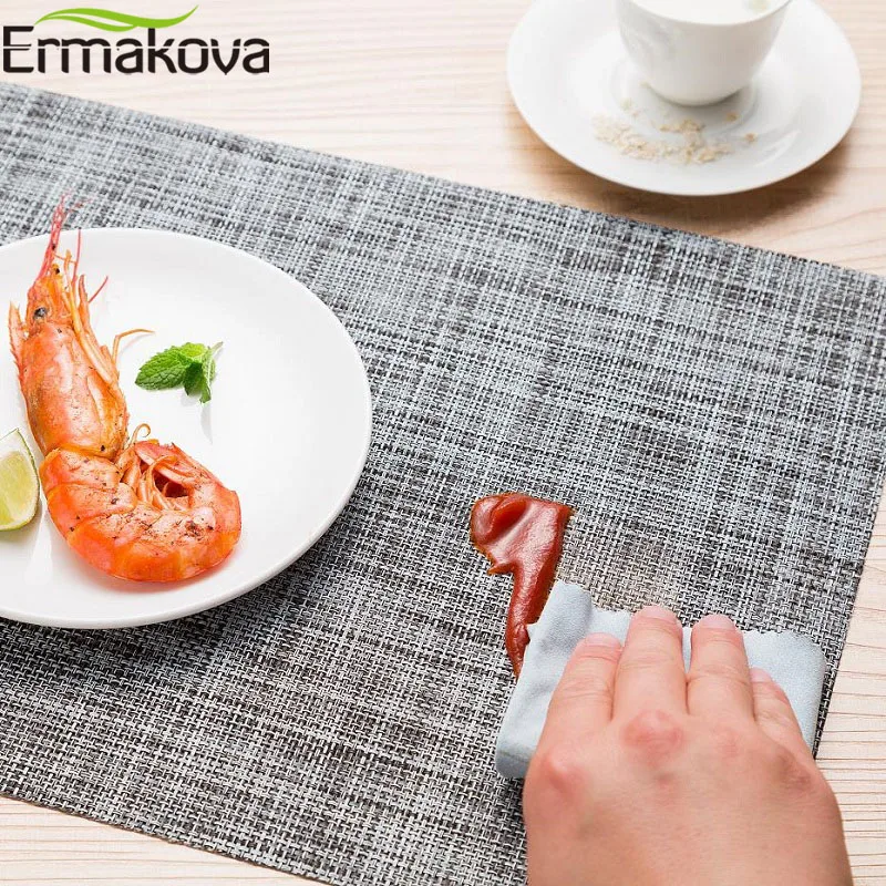 ERMAKOVA 4 шт./партия подложки под тарелки, коврики для стола Нескользящие моющиеся место коврик жаростойкий стол обеденный стол дисковый коврик
