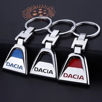 1pcs metal car emblem keychain key chain key rings for dacia lodgy 2 mcv sandero duster logan sandero r4 xplore car accessories