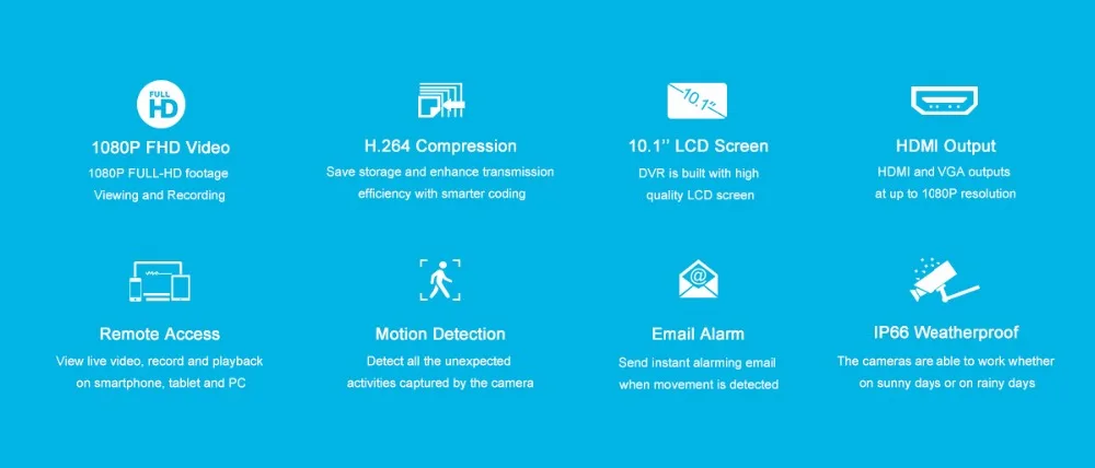 SANNCE FHD 1080P CCTV камера системы 5 в 1 4CH видео наблюдения DVR с 10," lcd и 4 шт открытый набор камер наблюдения безопасности