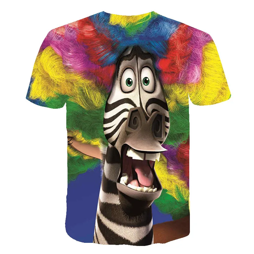 

Popular Madagascar character lion zebra giraffe monkey penguin hippopotamus children's party gift for baby tops And T-shirts