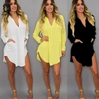 Женская Свободная шифоновая блузка, однотонная блузка, размеры до 5XL