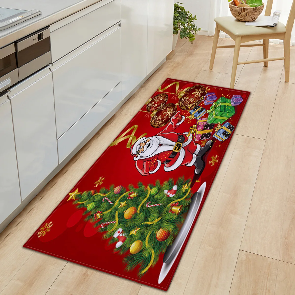 

Christmas Kitchen Rugs Home Entrance Doormat Hallway Bathroom Anti-Slip Floor Mat Bedroom Children Living Room Decoration Carpet