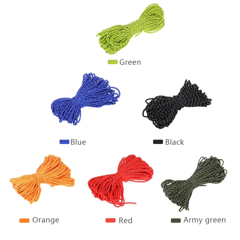 20m 2mm Tent Rope Accessories Reflective Paracord Cord Gear Lanyard Outdoor Camping Hiking Core Durable Polypropylene | Спорт и