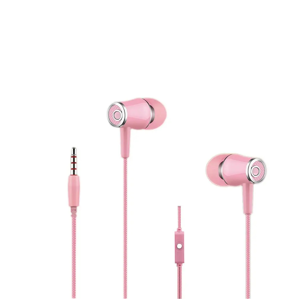 

with patterned leather line In Ear Earphone 3.5mm Interface Composite Diaphragm headphone Noise Cancelling Sport Earbuds