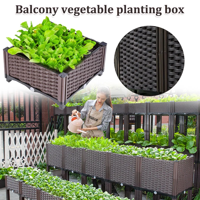 

Planting Box Nursery Pots for Vegetables Flower Herb Multifunctional Container for Outdoor Patio Balcony JDH88
