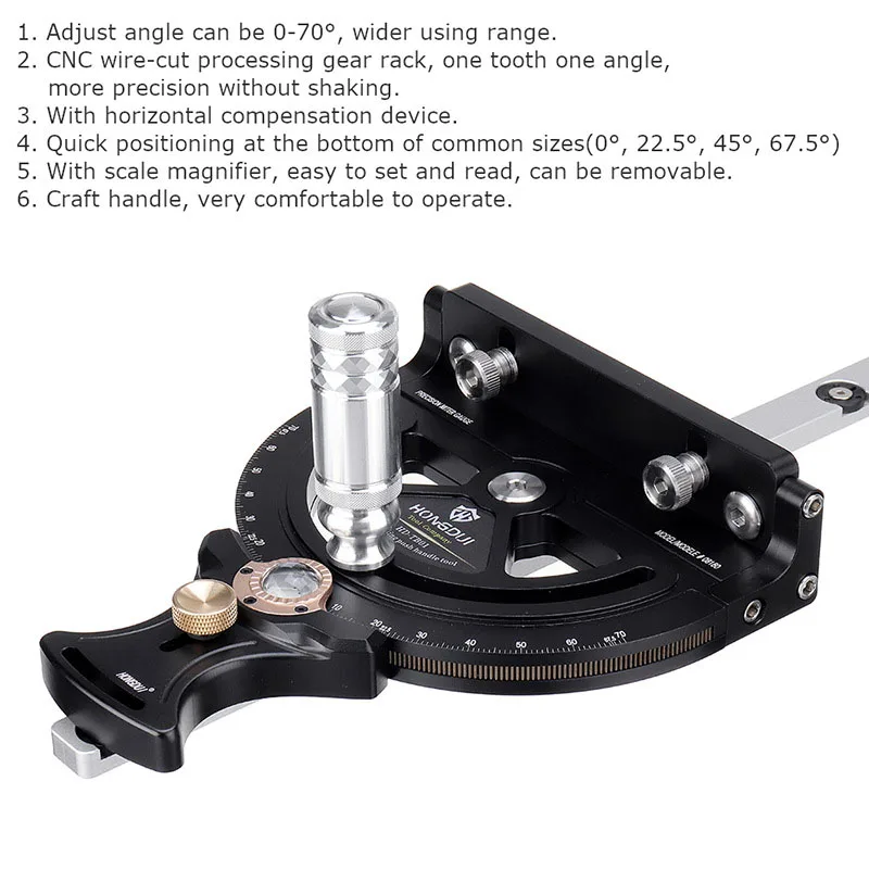 Miter Gauge Adjustment 0-70 Degree Woodworking Table Saw Handle 70 Assembly Angle Ruler Multi Purpose Tool | Инструменты