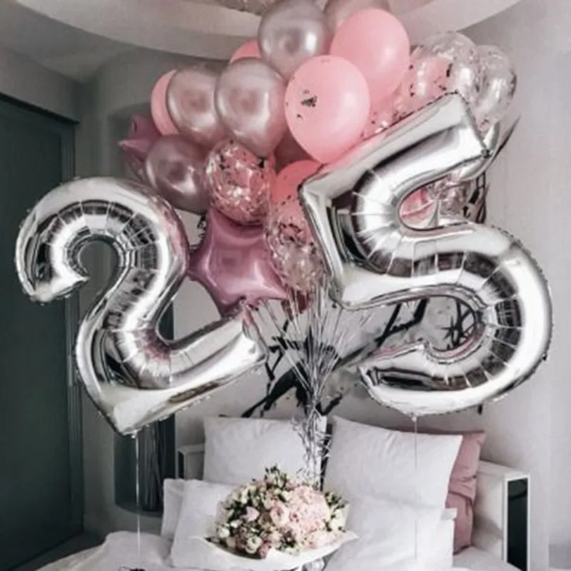 Большие шары 40 дюймов фольгированные гелиевый воздух фигурки розового золота и