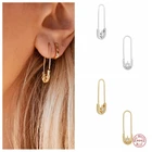 Серьги-гвоздики женские из серебра 925 пробы, с белым прозрачным цирконием