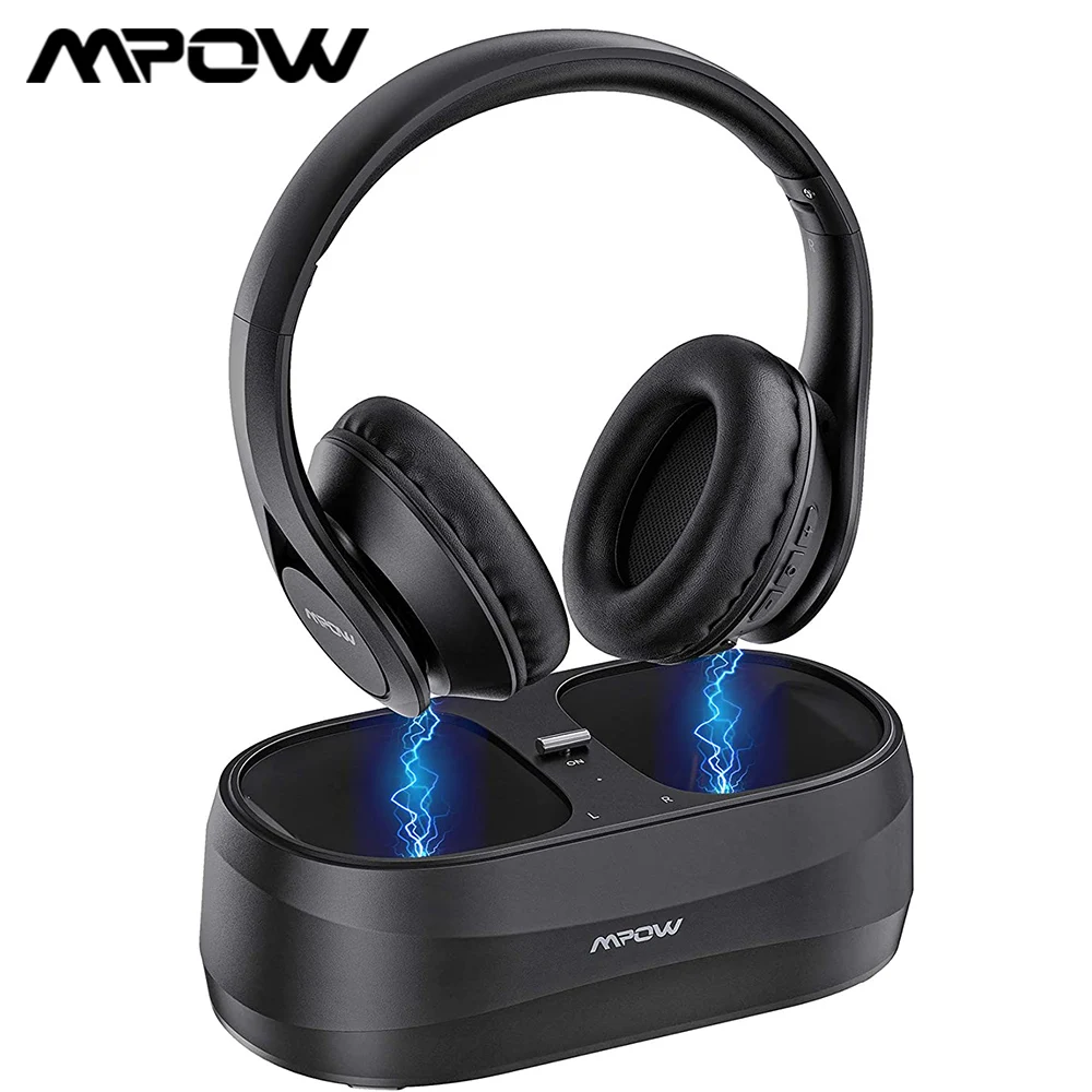 Enlarge Mpow T20 Wireless TV Headphones with Bluetooth 5.0 Transmitter Charging Dock 25H Playtime Stereo Sound Headset for TV PC Tablet