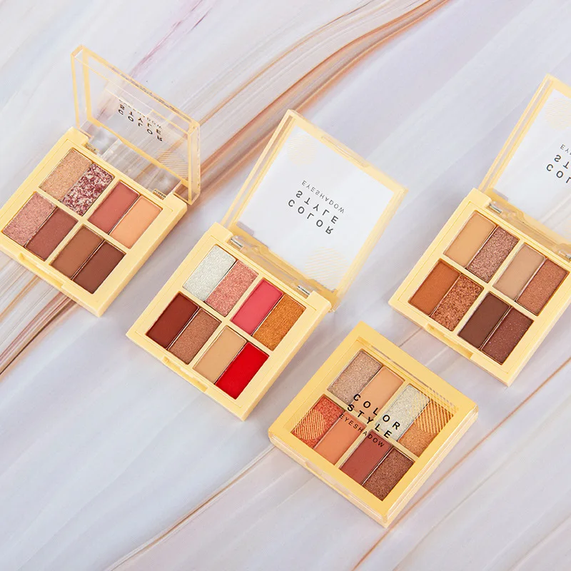 

Glitter 6Color Mini Eyeshadow Palette Women Professional Natural Waterproof Long-Lasting Not Smudge Cosmetic Makeup Palette