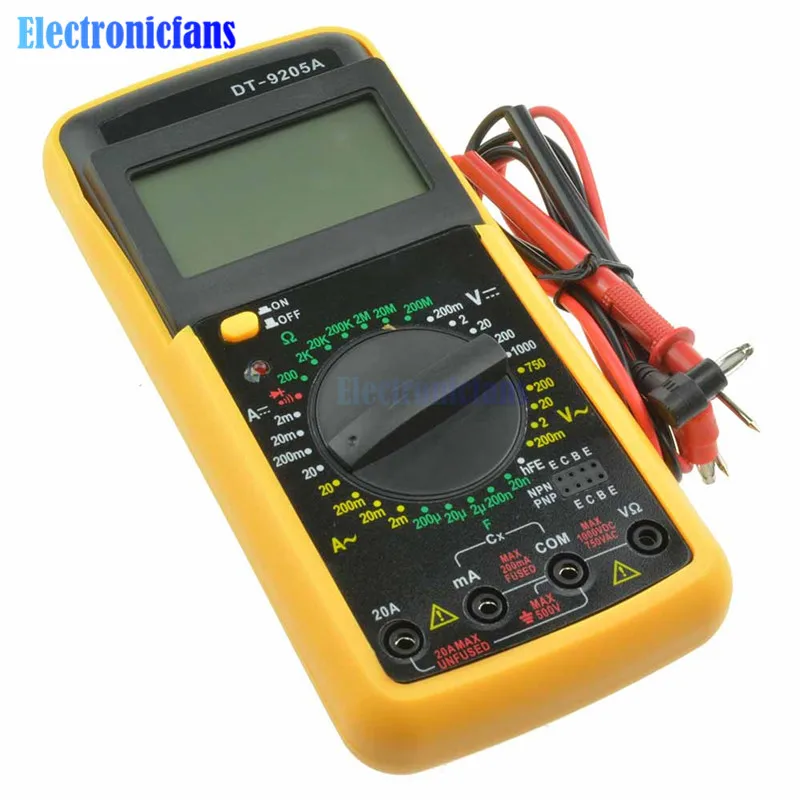 DT9205A ЖК цифровой мультиметр электрический Амперметр Вольтметр Сопротивление