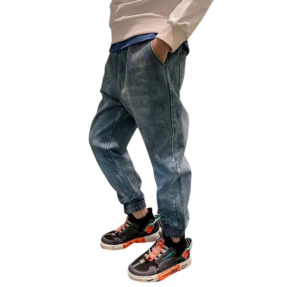 Джинсы для мальчиков однотонные джинсы повседневные стильные детские на весну и