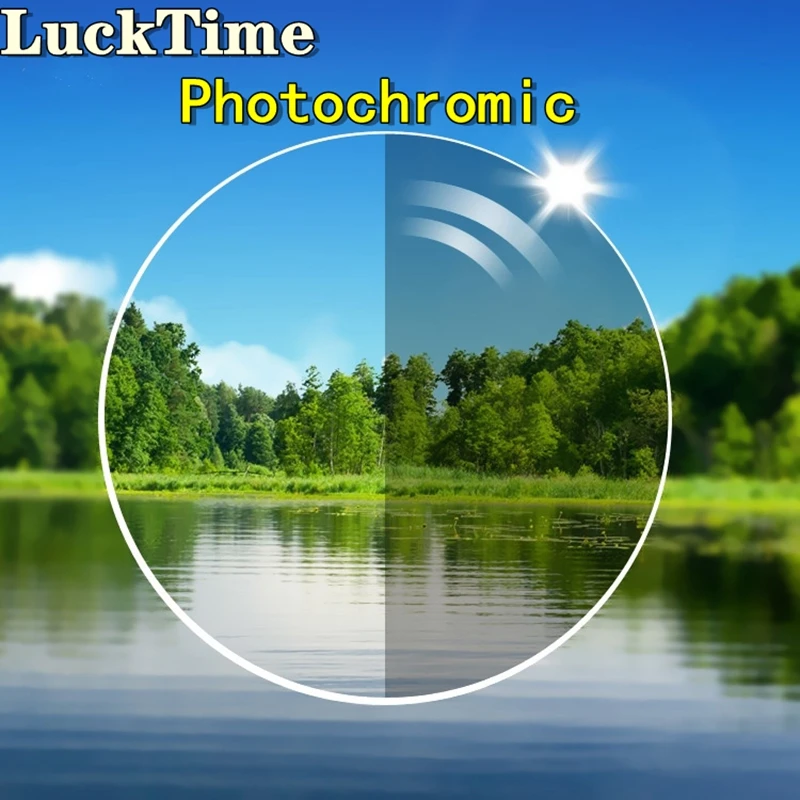 

LuckTime 1.56 1.61 1.67 Photochromic Grey Lens Prescription Myopia Presbyopia Aspheric Resin
