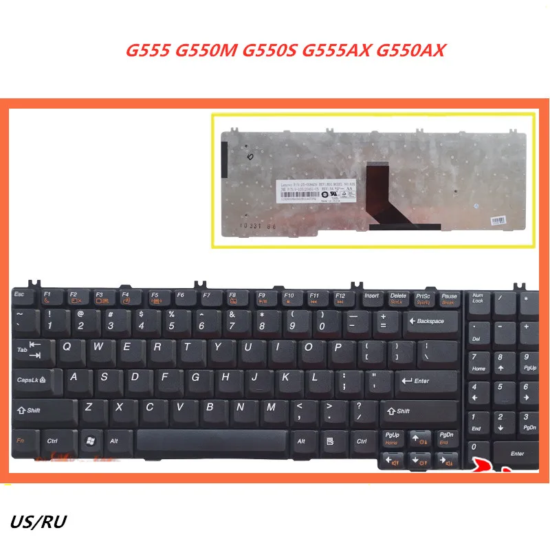 

Клавиатура для ноутбука LENOVO G555, G550M, G550S, G555AX, G550AX