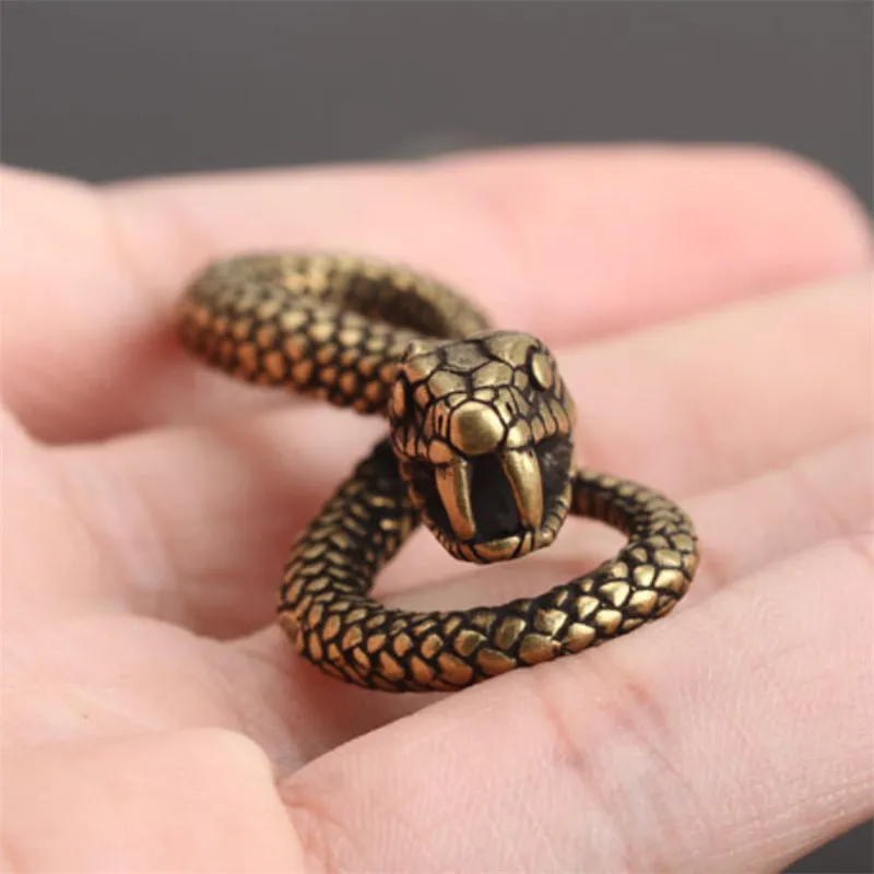 Винтажный медный брелок для ключей Ретро змеи ручной работы латунные фигурки