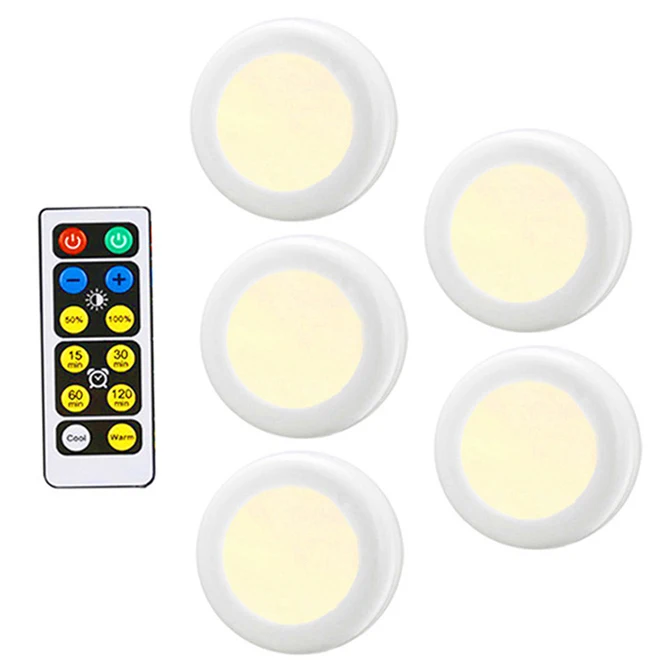 1Lamp 5 Controller Затемняемый теплый белый+ белый двойной цвет сенсорный датчик светодиодный светильник шайба Беспроводная светодиодная подсветка под шкаф кухонный счетчик шкаф светильник - Цвет: 1Lamp 5 Controller