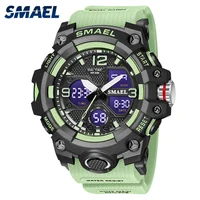 SMAEL 2021 New Sport Watch Military Watch For Men Alarm Clock Stopwatch LED Digital Back Light Dual Time Display Men's Watches