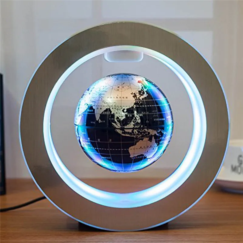 

school office supply Home decor 4inch round LED Globe Magnetic Floating globe Geography Levitating Rotating Night Lamp World map