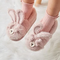 children fur rabbit indoor slippers new comfortable cute animal boys girls winter warm plush home fluffy slides house shoe