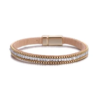 ornapeadia hot sale fashion simple bracelet for women two color elegant chain square diamond magnetic clasp bracelet wholesale