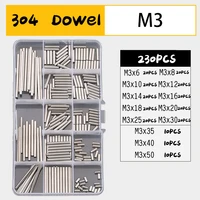 100 300pcs dowel pin 304 stainless steel cylindrical pin locating pin shelf support pin fasten elements assortment kit m1 to m6