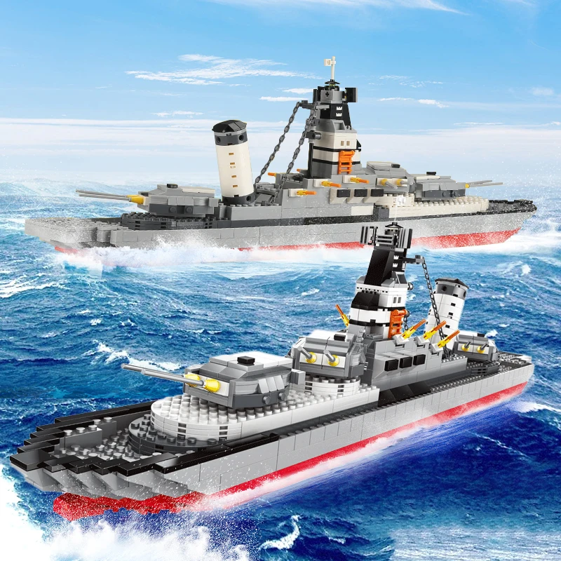 

774pcs Battleship High-tech Military Series Battleship Building Blocks Set Weapon Creator Military Particles Battleship Bricks