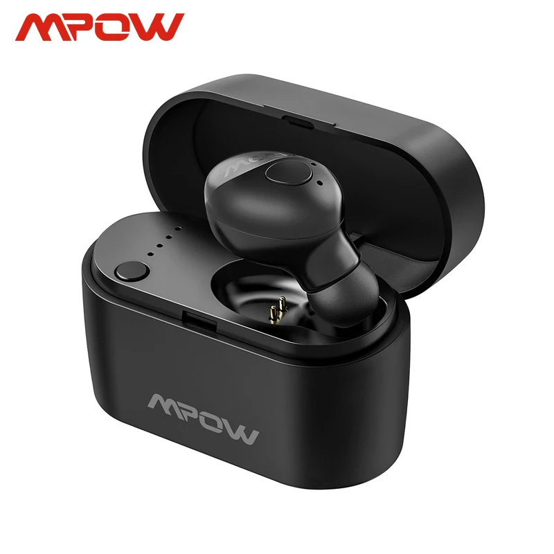 Mpow EM14 один Bluetooth 5,0 Беспроводные наушники с зарядной коробкой в ухо наушник Встроенный микрофон универсальный для iPhone huawei Xiaomi