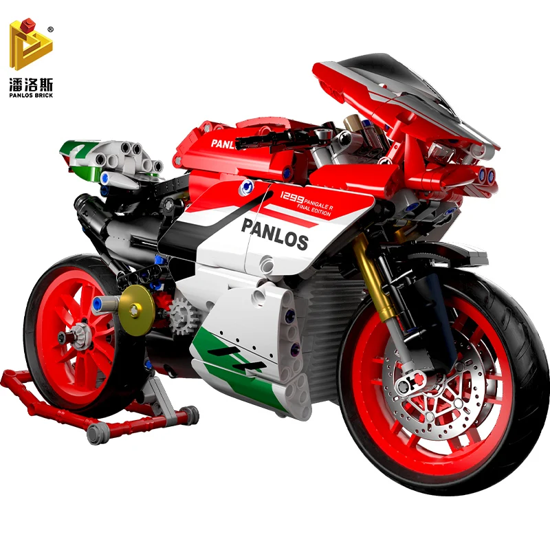 

PANLOS 803 PCS High-tech Speedy Motorcycle Race MOC Championship Model Building Blocks Children's Toys Gift Stickers Small Brick