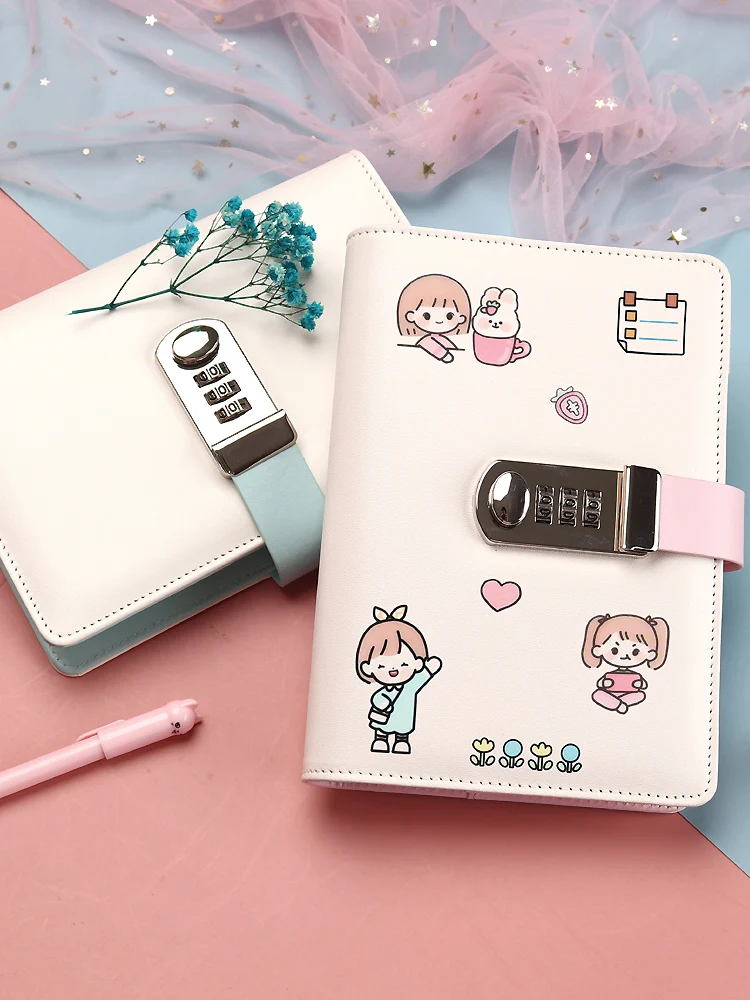 

Password Lock Loose-leaf Hand Book Multifunctional Diary Buckle Notepad Simple Student Stationery Notebook