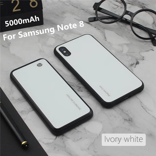 White For Note 8 5000 мАч беспроводной магнитный чехол для зарядки аккумулятора для samsung Galaxy S9/S9 Plus, Расширенный чехол для аккумулятора телефона для samsung Note 8/9 - Цвет: White For Note 8
