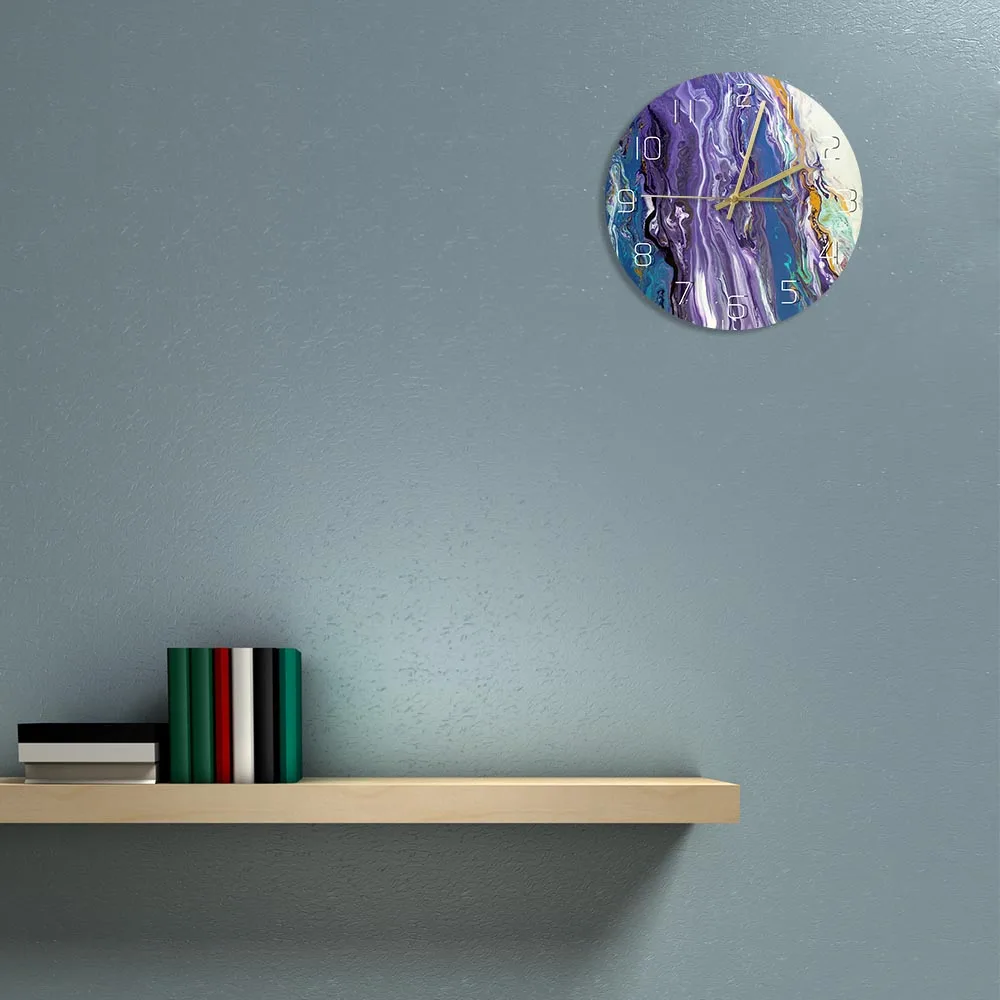 Цветные настенные часы с абстрактными рисунками высокотекстурированные