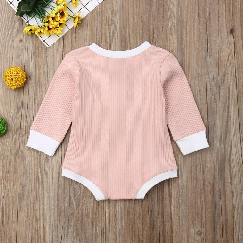 Комбинезон для новорожденных девочек трикотажный розовый комбинезон с длинным