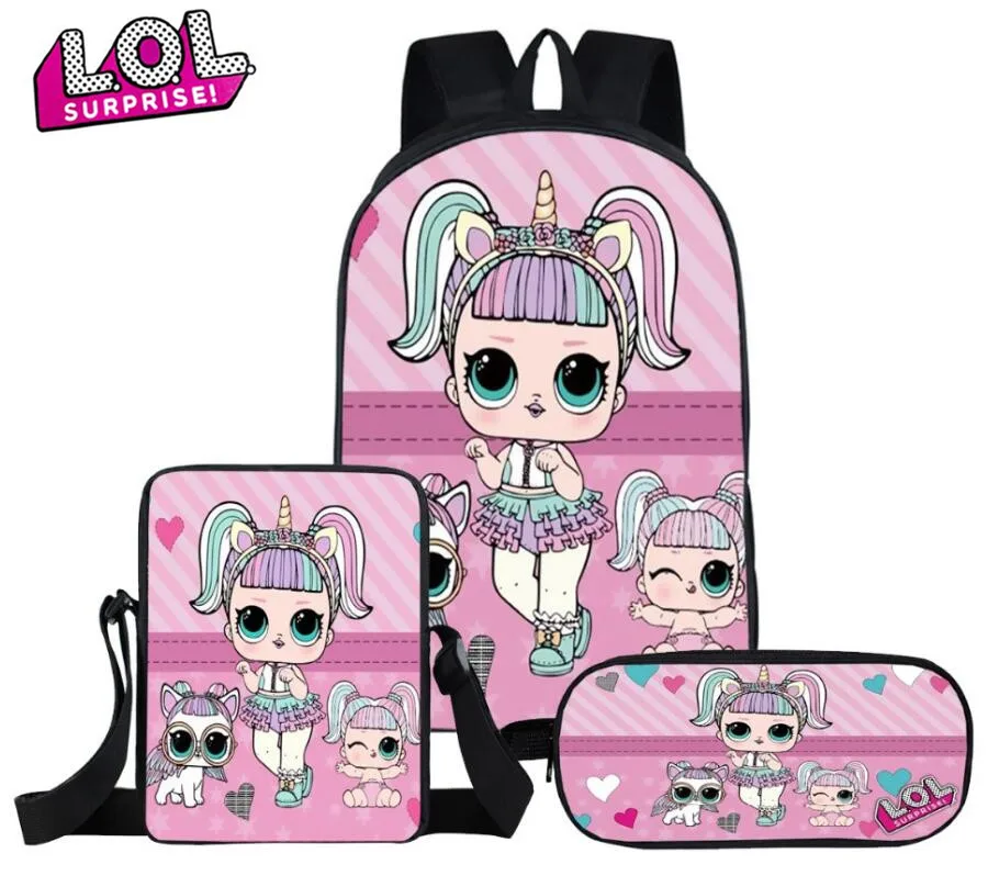 Детский Школьный рюкзак с сюрпризом для кукол L.O.L прекрасный ортопедический