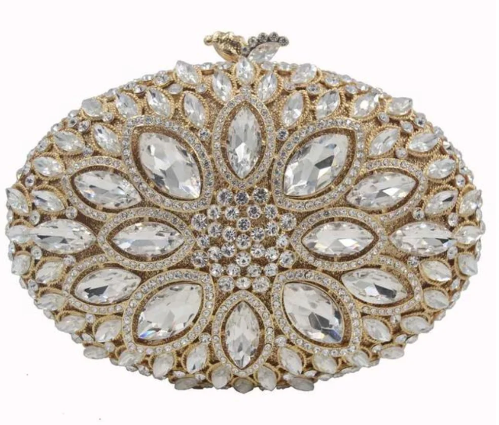 

XIYUAN Women's Colorful Clutch Purses Gift Wedding Ladies Crystal Bag Female Evening Bags Bridal Dinner Birthday Diamond Handbag