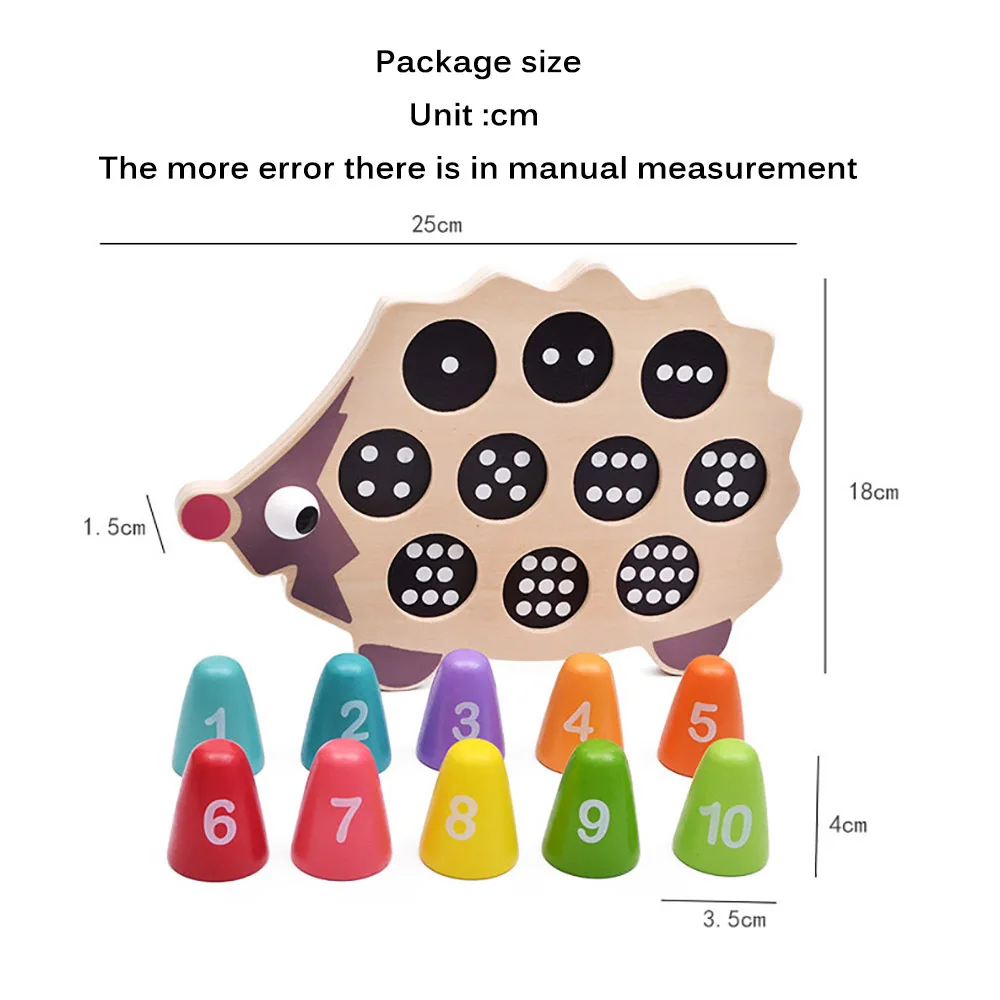 

Wooden Hedgehog Math Learning Tool Number Counting Matching Games Kids Memory Training Toy Set Child Montessori Educational Toys