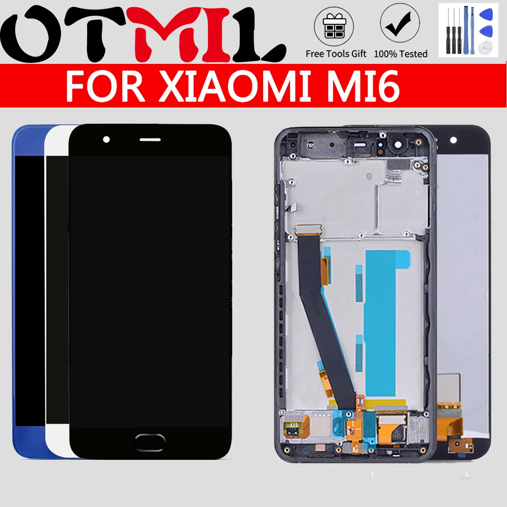 Оригинальный ЖК дисплей 5 15 дюйма для XIAOMI Mi6 сменный с сенсорным экраном и рамкой