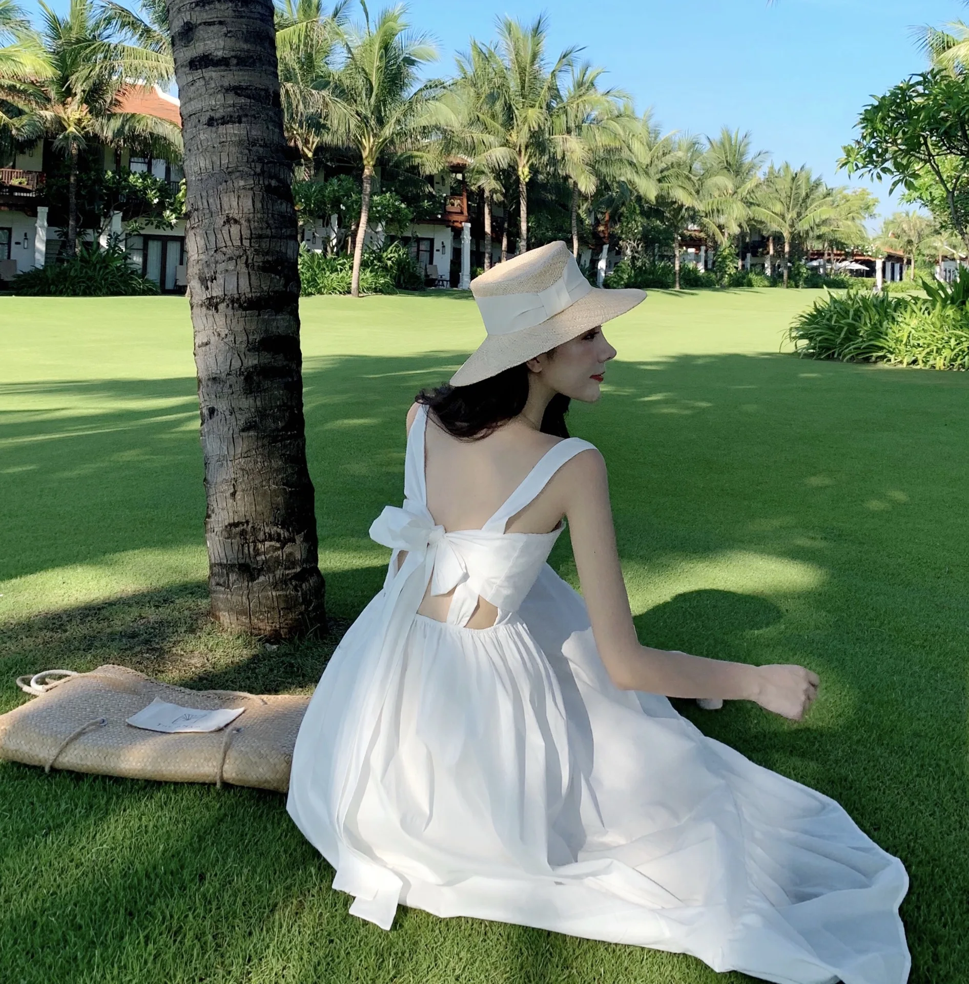 2020 платье средней длины с открытой спиной женское летнее богемное праздничное