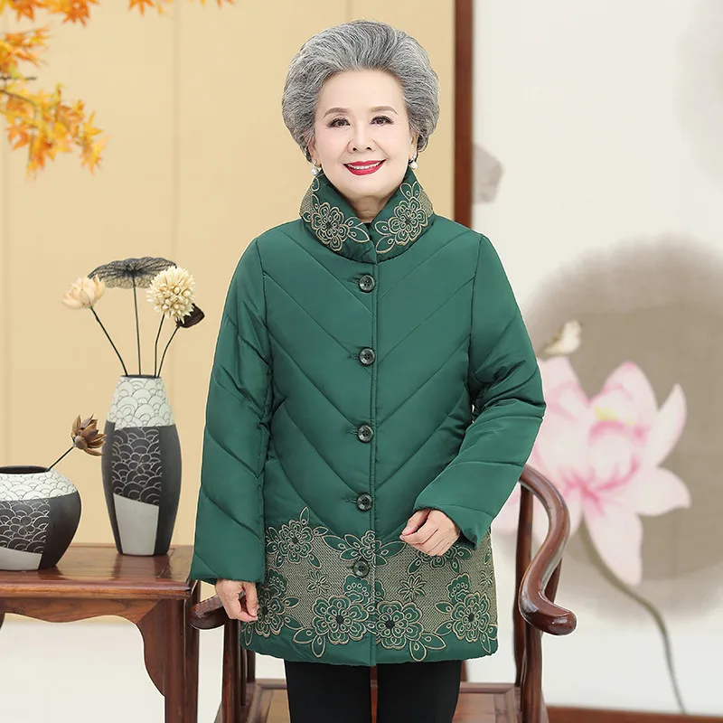 Зимняя куртка для пожилых женщин пальто размера плюс 5XL толстое теплое хлопковое