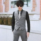 Мужской однотонный жилет приталенный однобортный повседневный деловой жилет на весну HSJ88