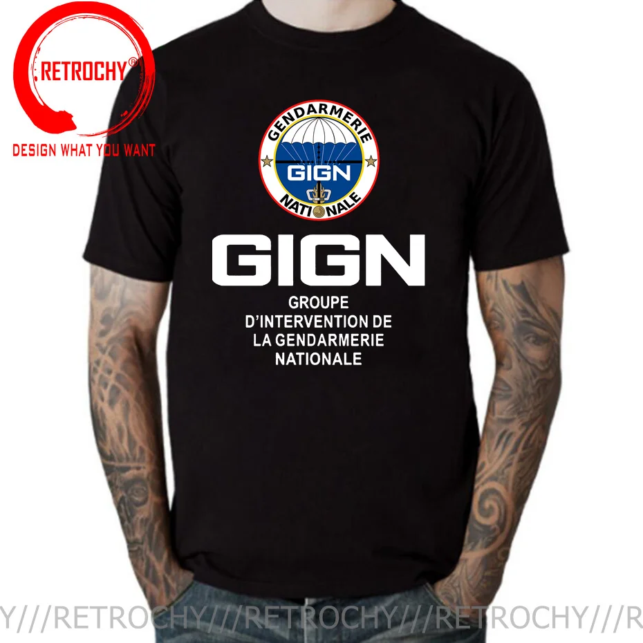

Новинка 2022, футболка с французским специальным элитным отделением полиции, мужская летняя одежда GIGN, топы с коротким рукавом, футболки