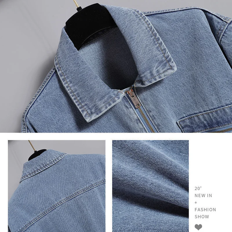 

2021 Summer Denim Short Jumpsuit Women Lapel Zipper Pockets Elastic Waist Retro Romper Playsuits Plus Size Overall Ladies Y497