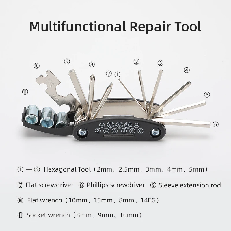 

NEW Portable Bicycle Repair Tools Kit Lightweight Quicker To Repair Wheel Tires Bike Tool Kit For Multi-Purpose Emergency Tire