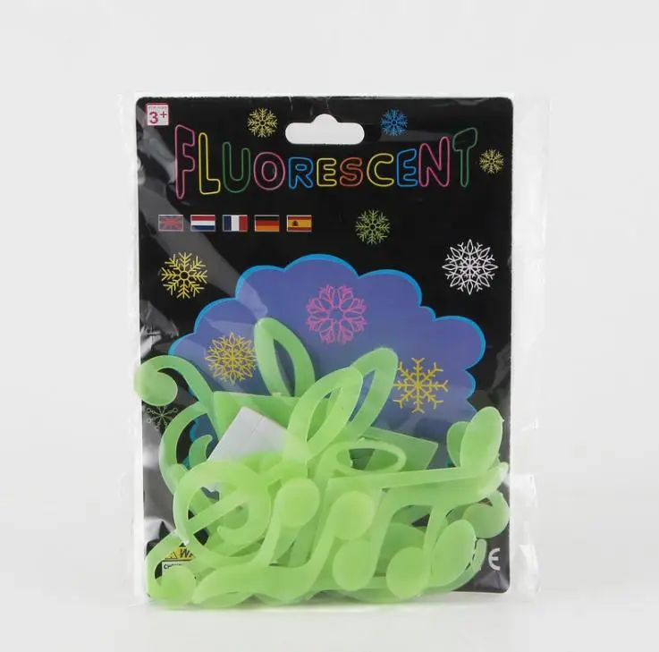 15 шт./компл. Мини Музыкальные светящиеся наклейки на стену темные звезды для