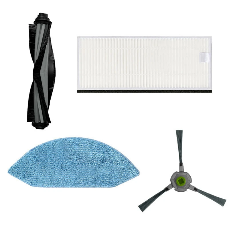 

4 Pcs Replacement Kit For Ecovacs U2 DGN22 Vacuum Cleaner Accessories Filter Side Brush Mop Cloth