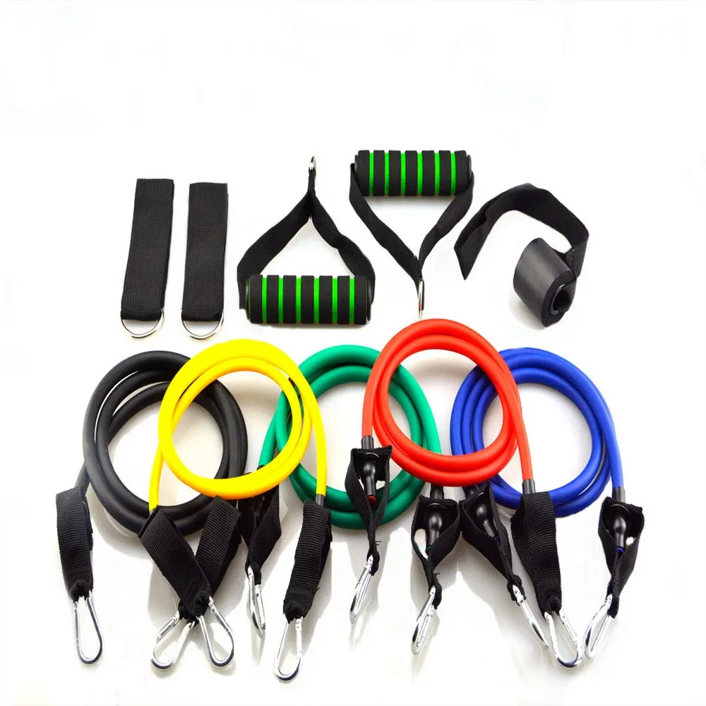 

11Pcs Yoga Exercise Fitness Rubber Tubes Band Stretch Resistance Bands Set Expander Training Home Gyms Workout Elastic Pull Rope