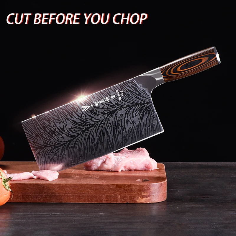 Китайский нож шеф повара лезвие легко нарезать блюдо для мяса рыбы нескользящий