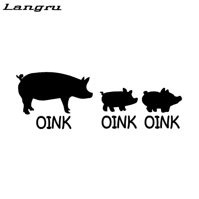 Забавная виниловая наклейка Langru Oink Pig для мотоцикла и автомобиля автомобильные