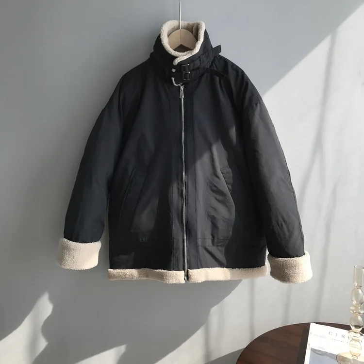 

Ladies winter cotton jacket 2020 winter new lamb wool cotton jacket female short loose cotton jacket bread jacket