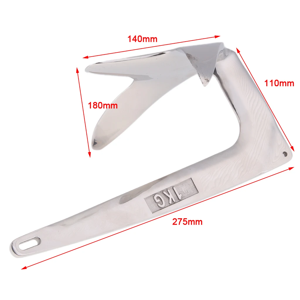 

Stainless Steel Claw/Bruce Style Anchor Heavy Duty 1kg /2.2lb Boat Anchor